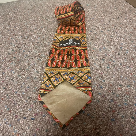 Vintage Pierre Balmain Men’s Neck Tie 100% Silk Paris Abstract 90’s Designer - Picture 4 of 5